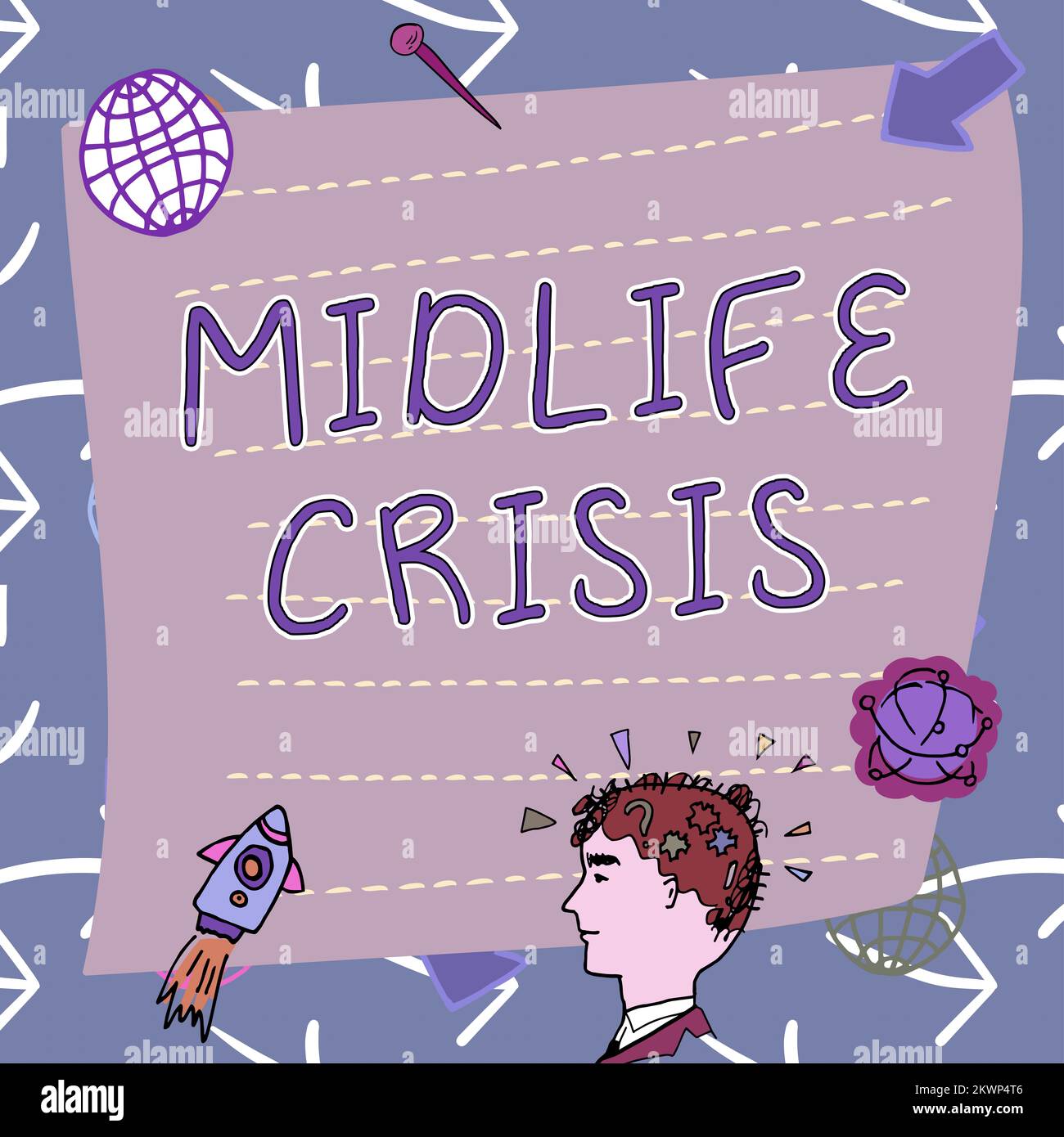 Sign displaying Midlife Crisis, Business approach Software development technique Decomposing an application Stock Photo