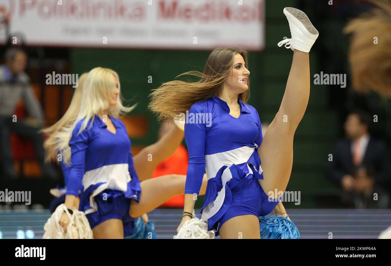 16.10.2013.,  Zagreb, Croatia - Eurocup, 1st round, KK Cibona - Le Mans Sarthe. Cheerleaders. Photo: Igor Kralj/PIXSELL Stock Photo