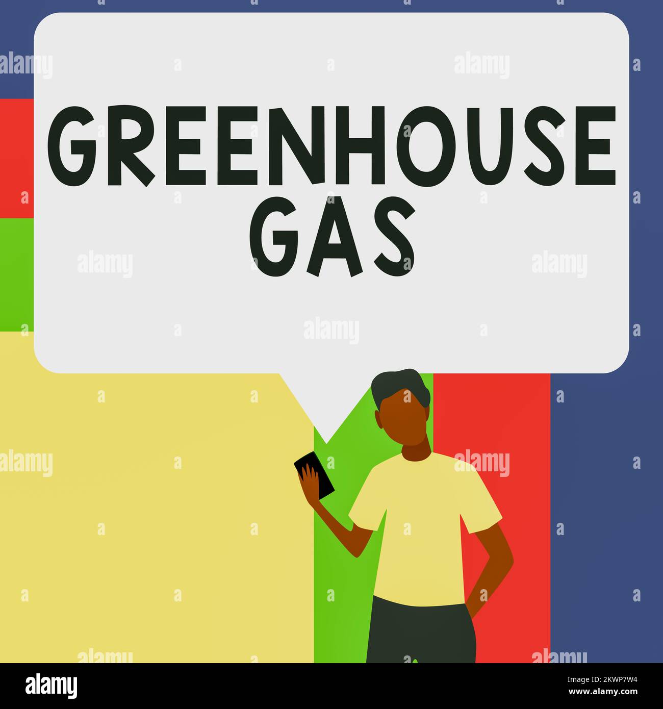 Conceptual display Greenhouse Gas, Word Written on carbon dioxide