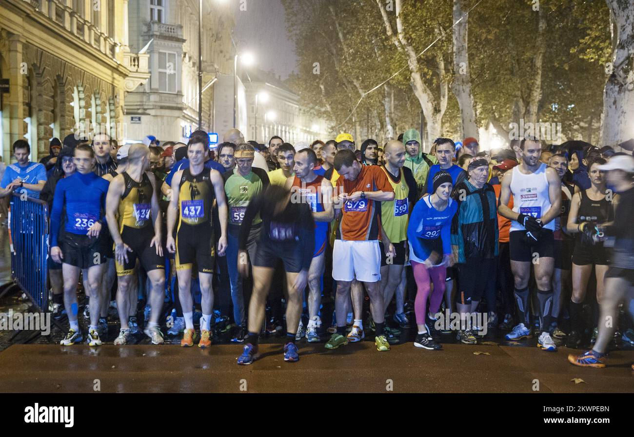 09.11.2013., Zagreb, Croatia -  The Zagreb night tenner - Marathon 10 000 meters at the city center in the campaign Month fight against addiction. Photo: Nina Djurdjevic/PIXSELL Stock Photo