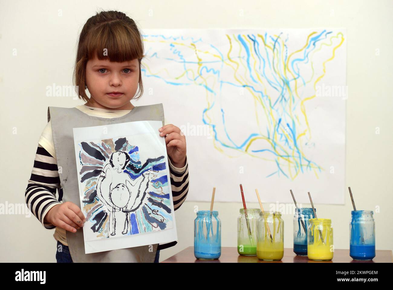 03.10.2013., Varazdin, Croatia Five year old Valerija Marcec's