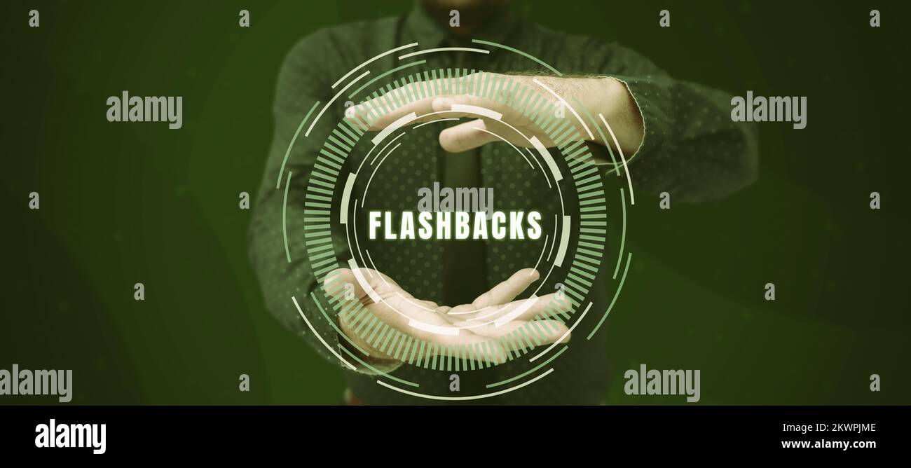 Inspiration showing sign Flashbacks, Word Written on interruption of ...