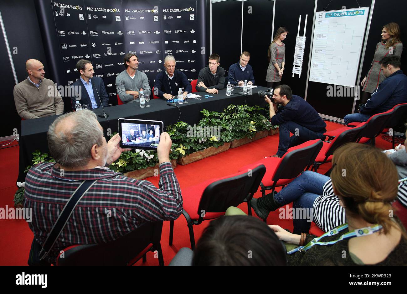 01.02.2014., Zagreb, Croatia - Drawing lots for the main tournament individuals 9th ATP tennis tournament PBZ Zagreb Indoors.  Photo: Jurica Galoic/PIXSELL Stock Photo