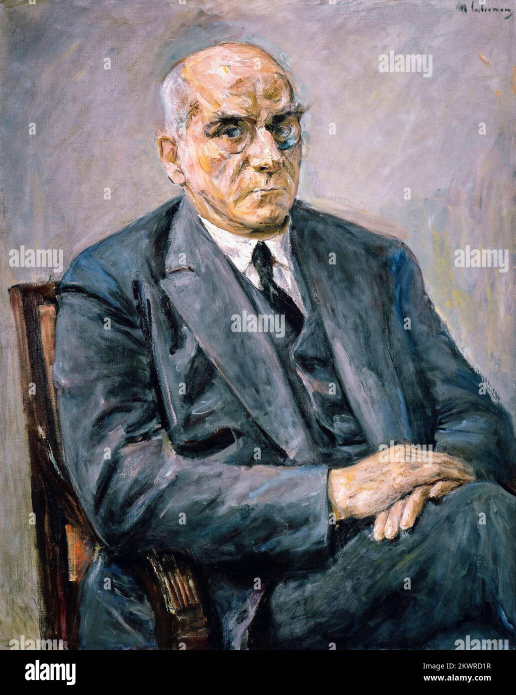 Otto Braun (1872-1955), politician of the Social Democratic Party of Germany (SPD) during the Weimar Republic from (1920-1932) and Minister President of the Free State of Prussia, portrait painting in oil on canvas by Max Liebermann, 1932 Stock Photo