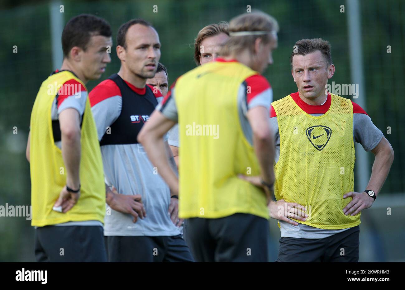 Afternoon training Croatian national football team as part of the preparation of the World Cup 2014 in Brazil.  Gordon Schildenfeld, Ivica Olic.  Photo: Igor Kralj/PIXSELL  Stock Photo