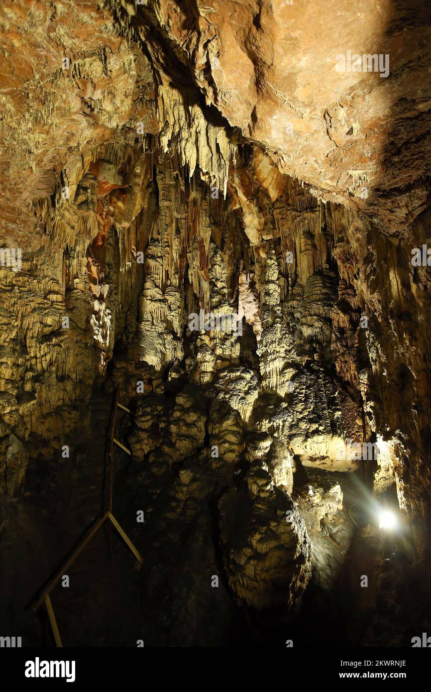 10.10.2014., Croatia, Perusic - Grabovaca cave is located 2.5 km from the  center of Perusic. Throughout the park there are 8 caves and one pit.  Samograd, Medina and Amidza's caves are protected