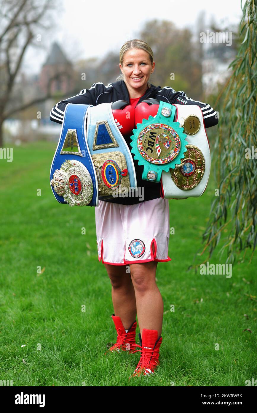 15.11.2014., Frankfurt, Germany - Nikolina Orlova, known as Nikki Adler, the German boxer is of Croatian descent, the current world champion to the WBU and European champion in the WIBF super middleweight Photo: Tomislav Miletic/PIXSELL Stock Photo