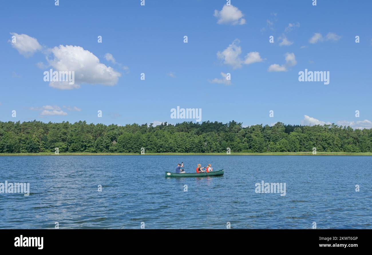 Kanu, Wasserwanderer, Rätzsee, Mecklenburg-Vorpommern, Deutschland Stock Photo