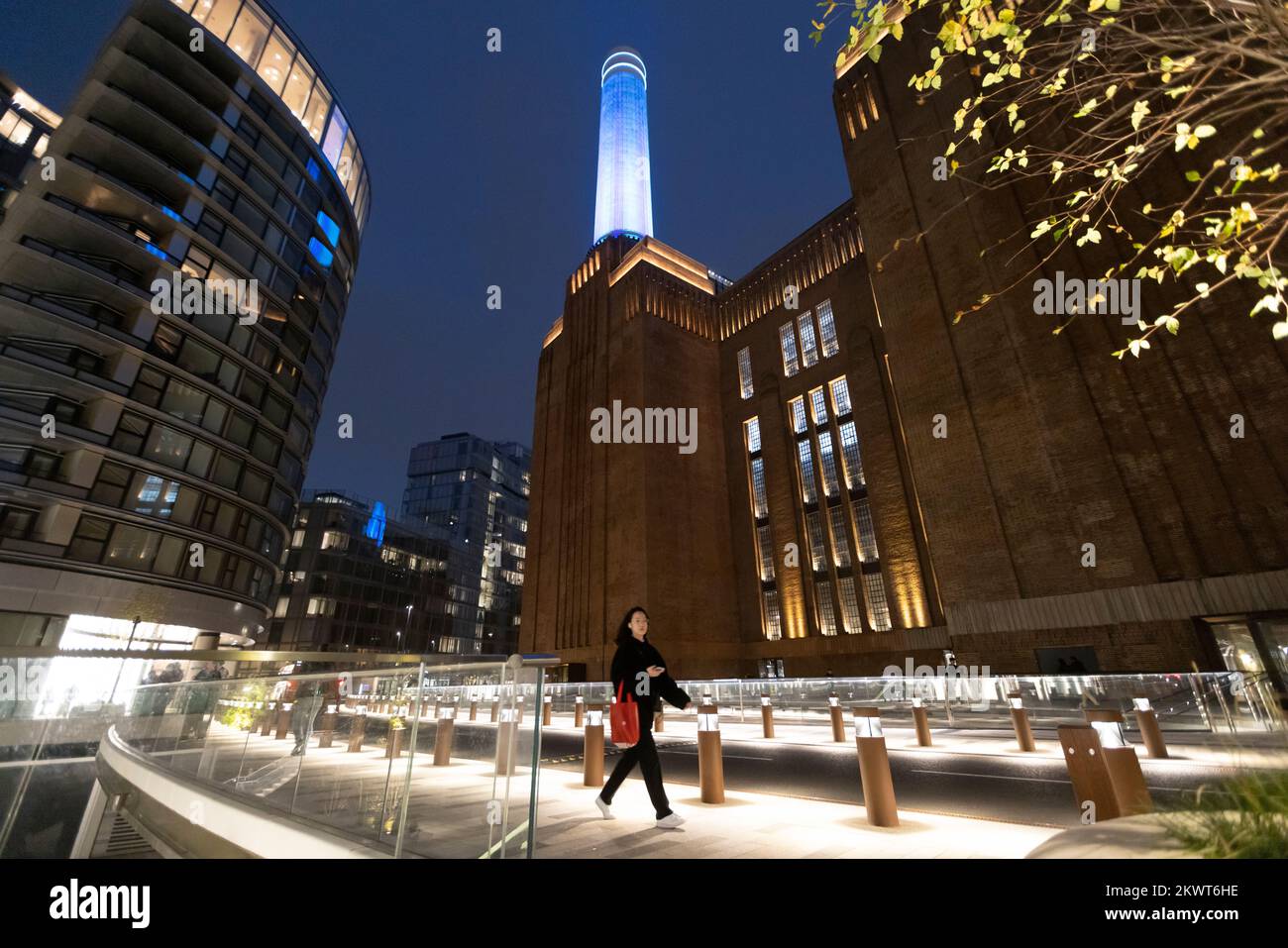 Battersea Power Station surrounded by modern residential apartments