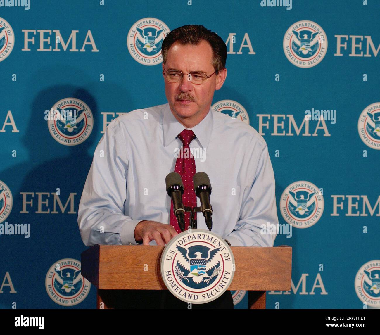 Washington, DC, October 20, 2005   R. David Paulison, the Acting FEMA Director reports on the activity of hurricane Wilma and ongoing preparations in Florida. Bill Koplitz/FEMA.. Photographs Relating to Disasters and Emergency Management Programs, Activities, and Officials Stock Photo
