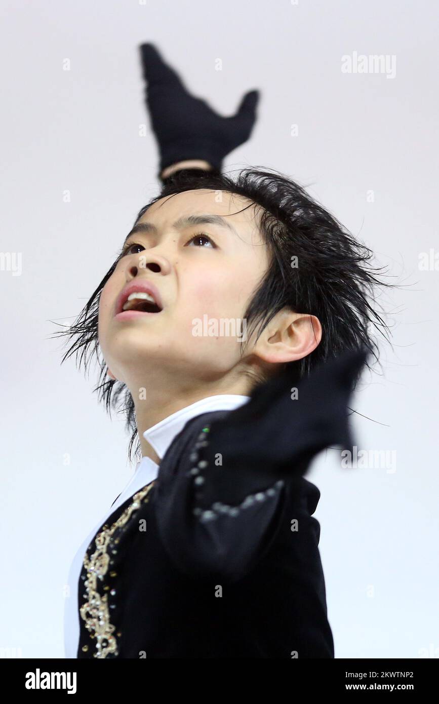 World Junior Grand Prix figure skating . Men short program , Koshiro