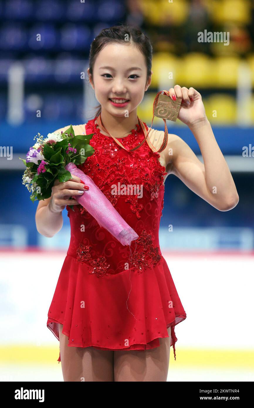 World junior Grand Prix figure skating. The first place women's singles