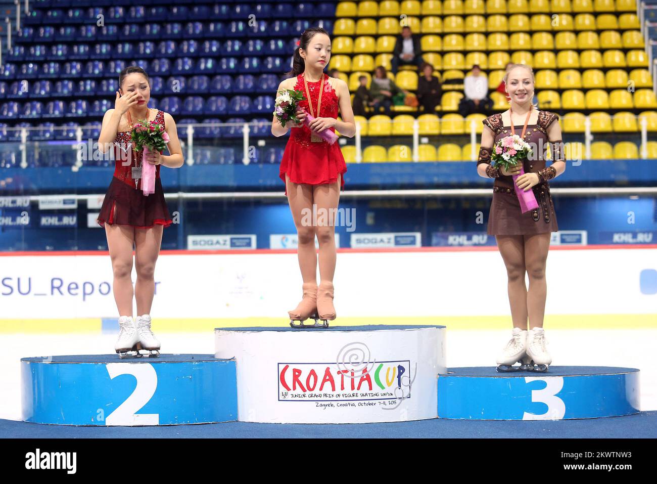 World junior Grand Prix figure skating. The first place women's singles