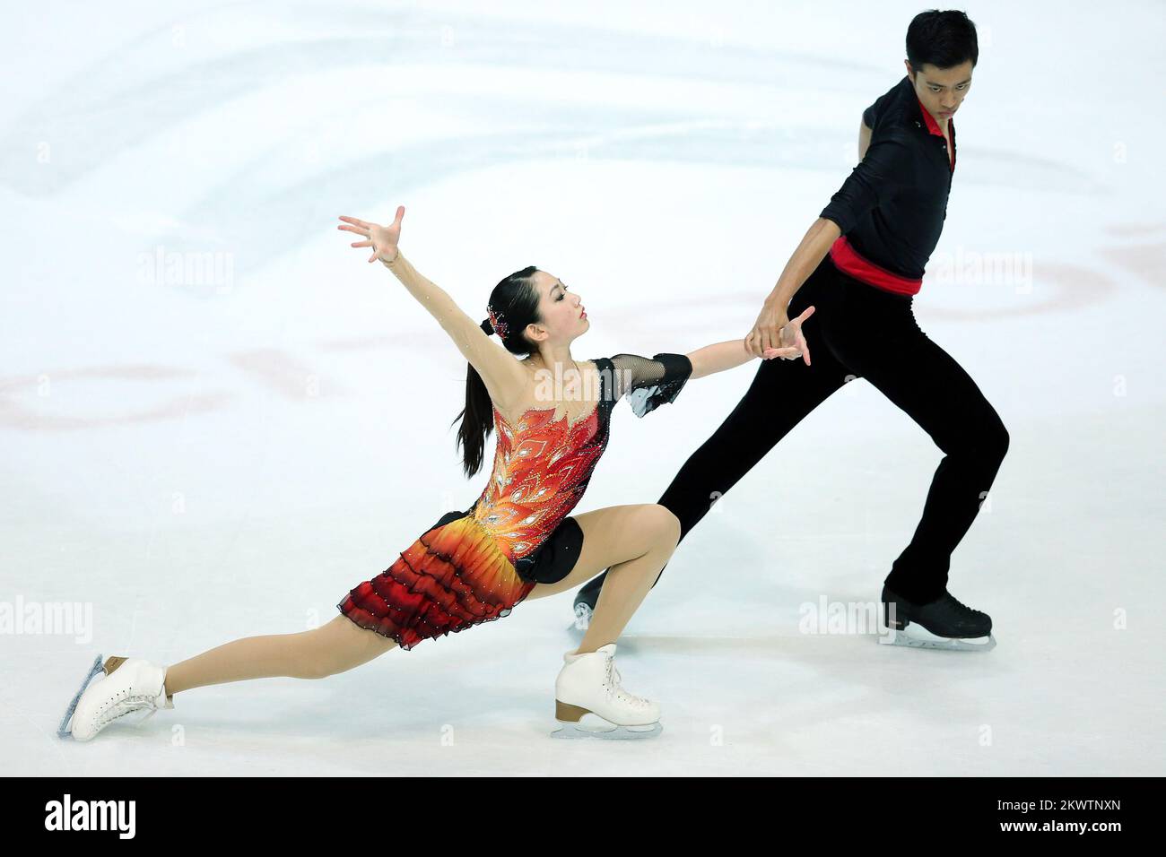World junior Grand Prix figure skating. Ice Dance, Free Dance Kumiko Maeda i Junya Watanabe, Japan. Photo: Goran Jakus/PIXSELL Stock Photo