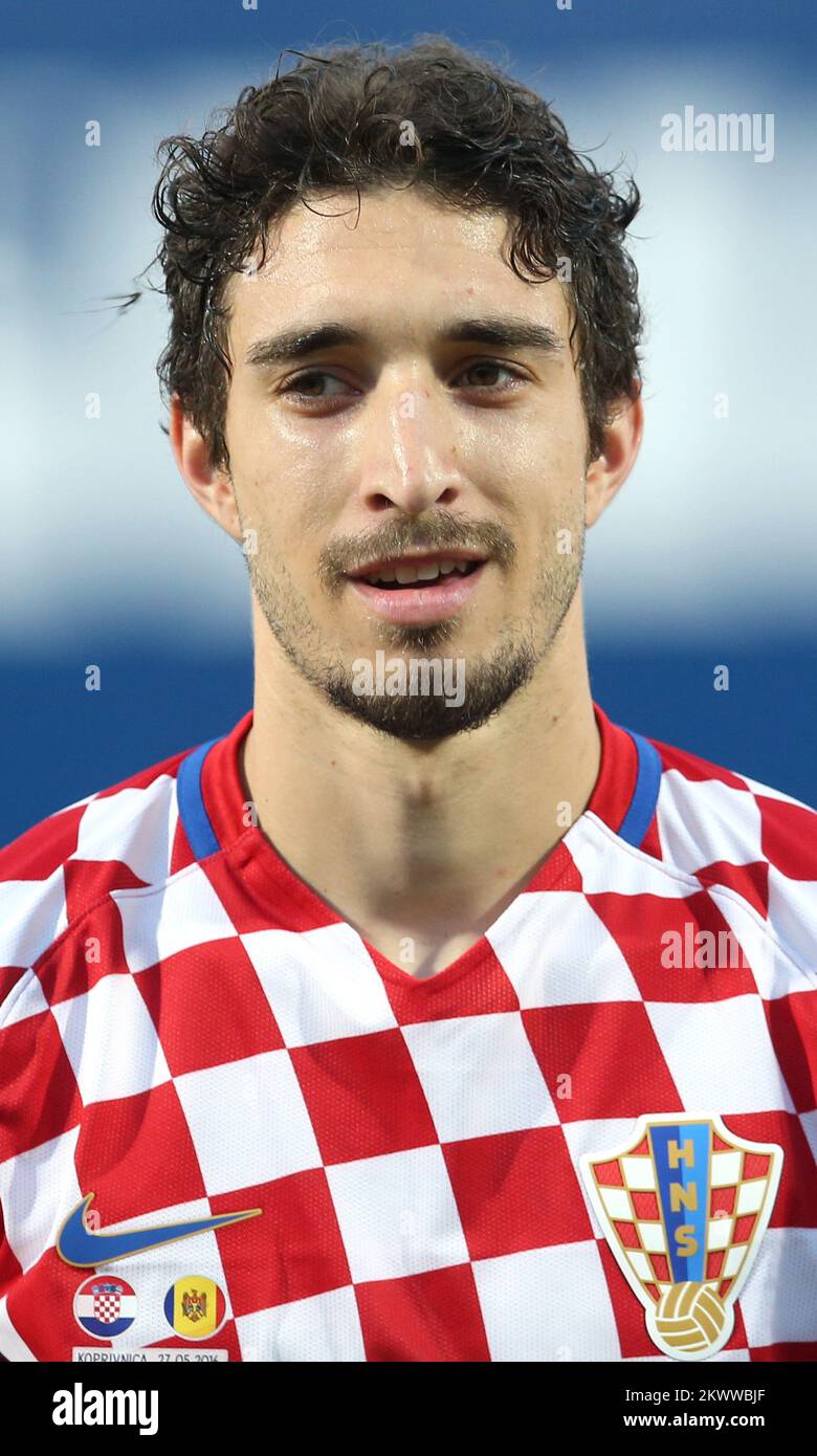 27.05.2016., Koprivnica, Croatia - Croatian national football team portraits.  Sime Vrsaljko.  Stock Photo