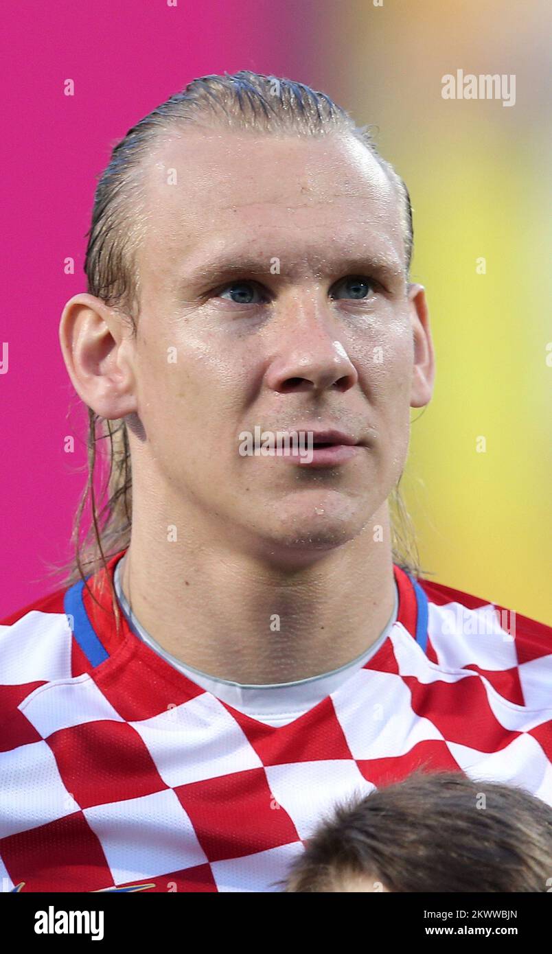 27.05.2016., Koprivnica, Croatia - Croatian national football team portraits.  Domagoj Vida.  Stock Photo