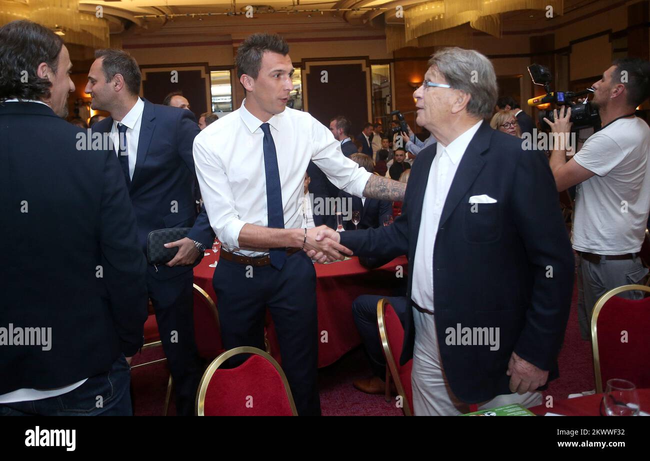 06.06.2016., Zagreb, Croatia - The Westin Hotel was held awards ceremony Soccer Oscar organized by the Football union and Croatian newspapers Sportske novosti (Sport News). Mario Mandzukic, Miroslav Ciro Blazevic.   Stock Photo