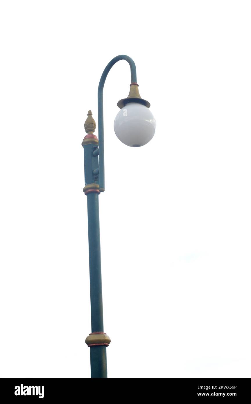 park light poles with white skies Stock Photo Alamy