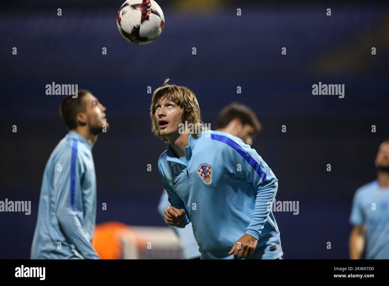 04.09.2016., Zagreb, Stadium Maksimir, Croatia - Croatian national football team training before the qualifying football match with Turkey for the World Cup in Russia. Tin Jedvaj.  Stock Photo