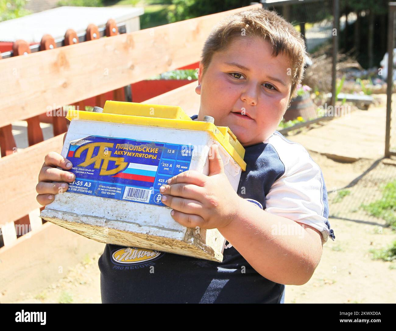 12.05.2011., Croatia, Koprivnica Six year old Ivan Stojiljkovic on