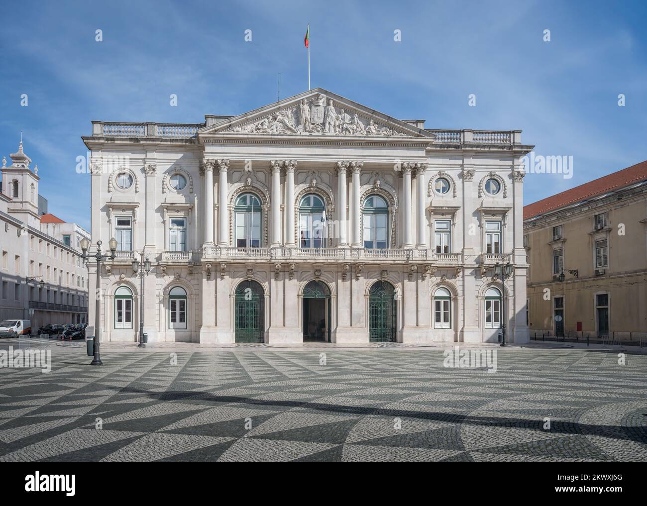 Lisbon City Hall at Praca do Municipio Square - Lisbon, Portugal Stock Photo