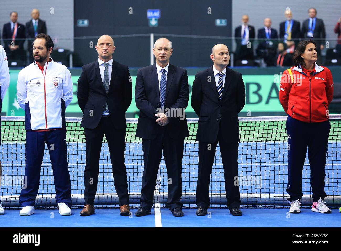 03.02.2017., dvorana Gradski vrt, Osijek - 2017 Davis Cup World Group, first round, Croatia vs Spain. Zeljko Krajan, Conchita Martinez. Photo: Davor Javorovic/PIXSELL Stock Photo