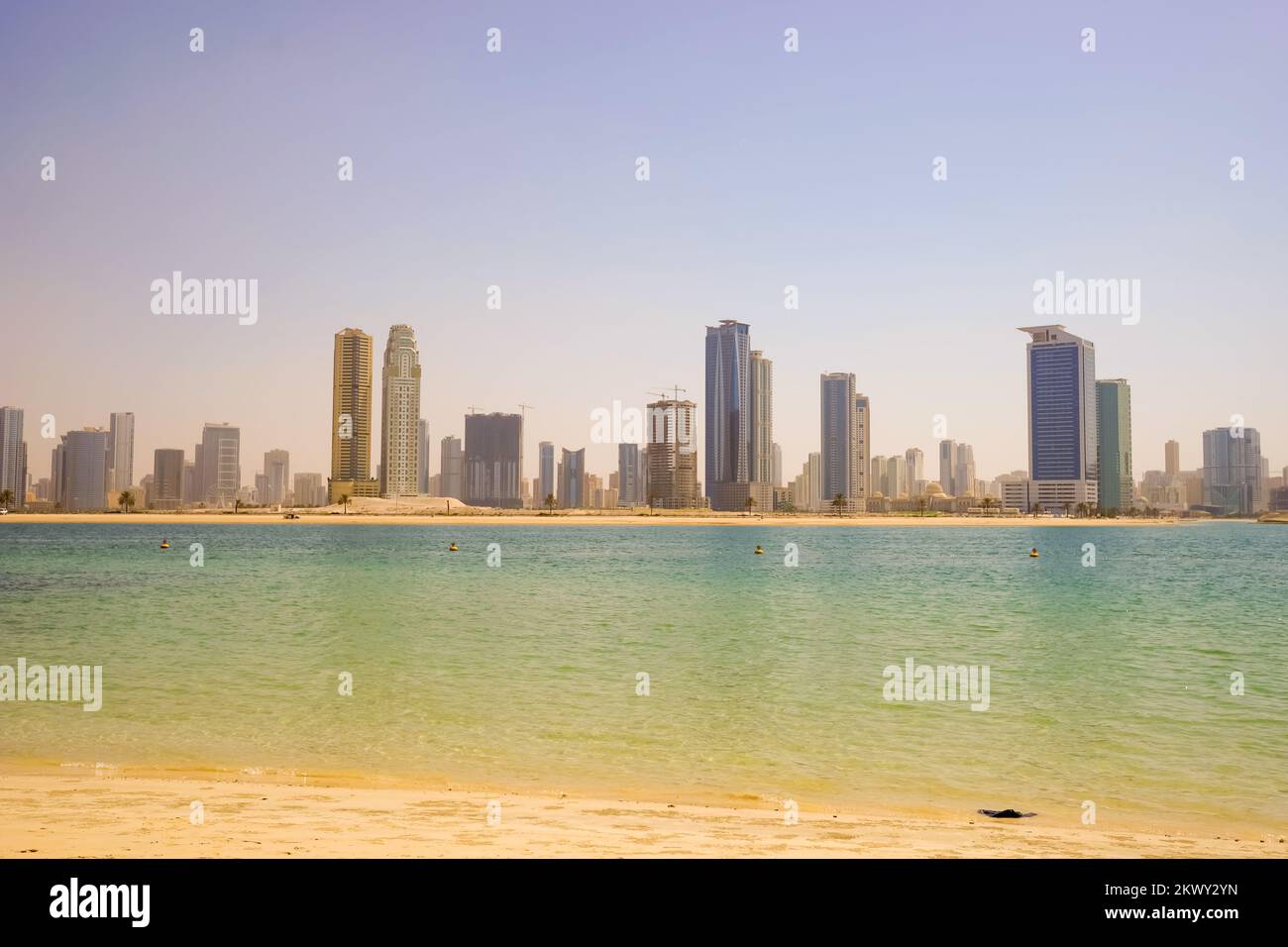 DUBAI - OCT 14: Dubai cityscapeon October 14, 2014. Dubai is the most populous city and emirate in the UAE, and the second largest emirate by territor Stock Photo