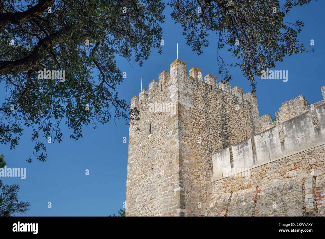 Saint Georges Castle (Castelo de Sao Jorge) Tower - Lisbon, Portugal Stock Photo