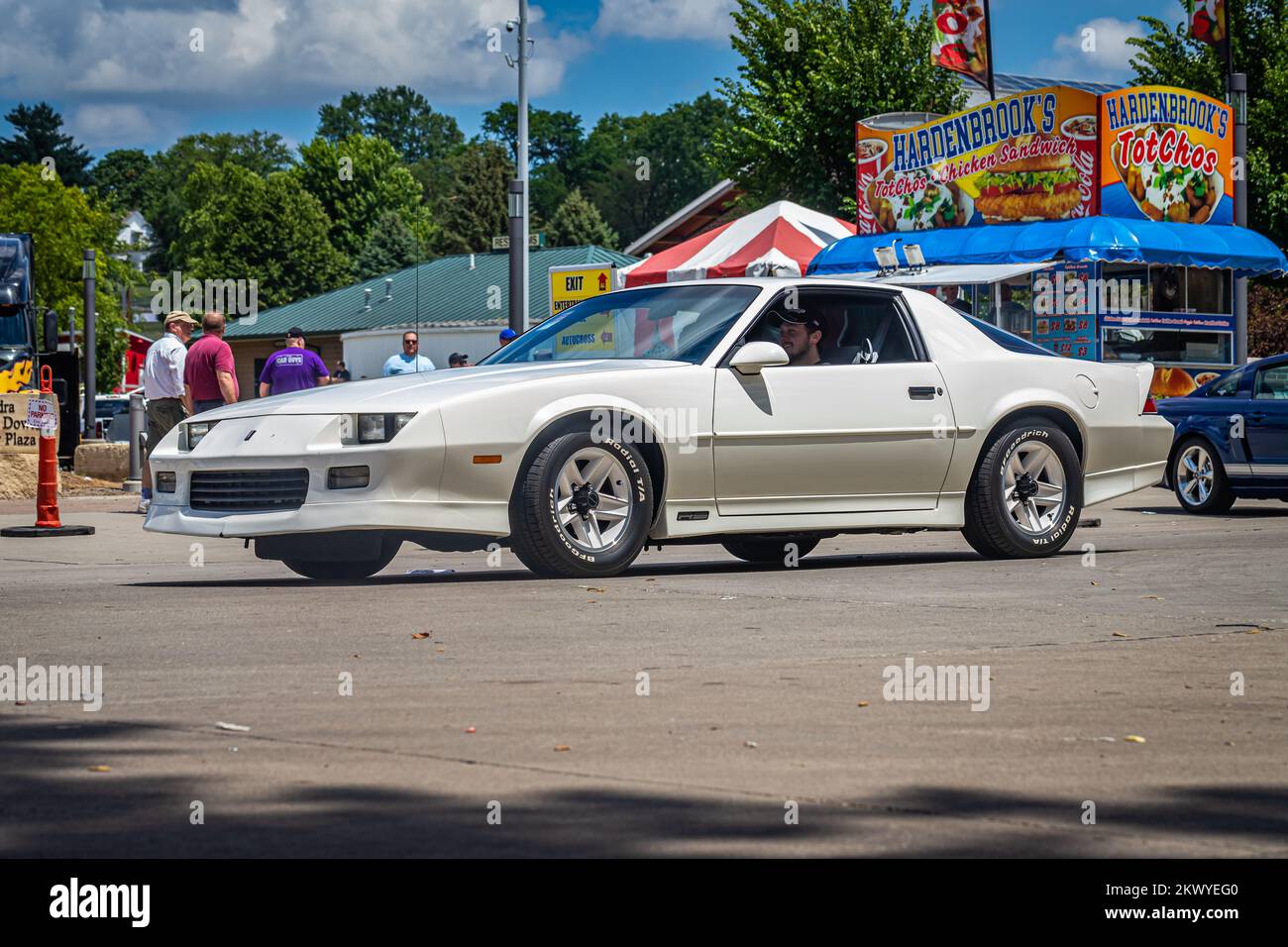 Des Moines, IA - July 03, 2022: Low perspective side view of a 1991 ...
