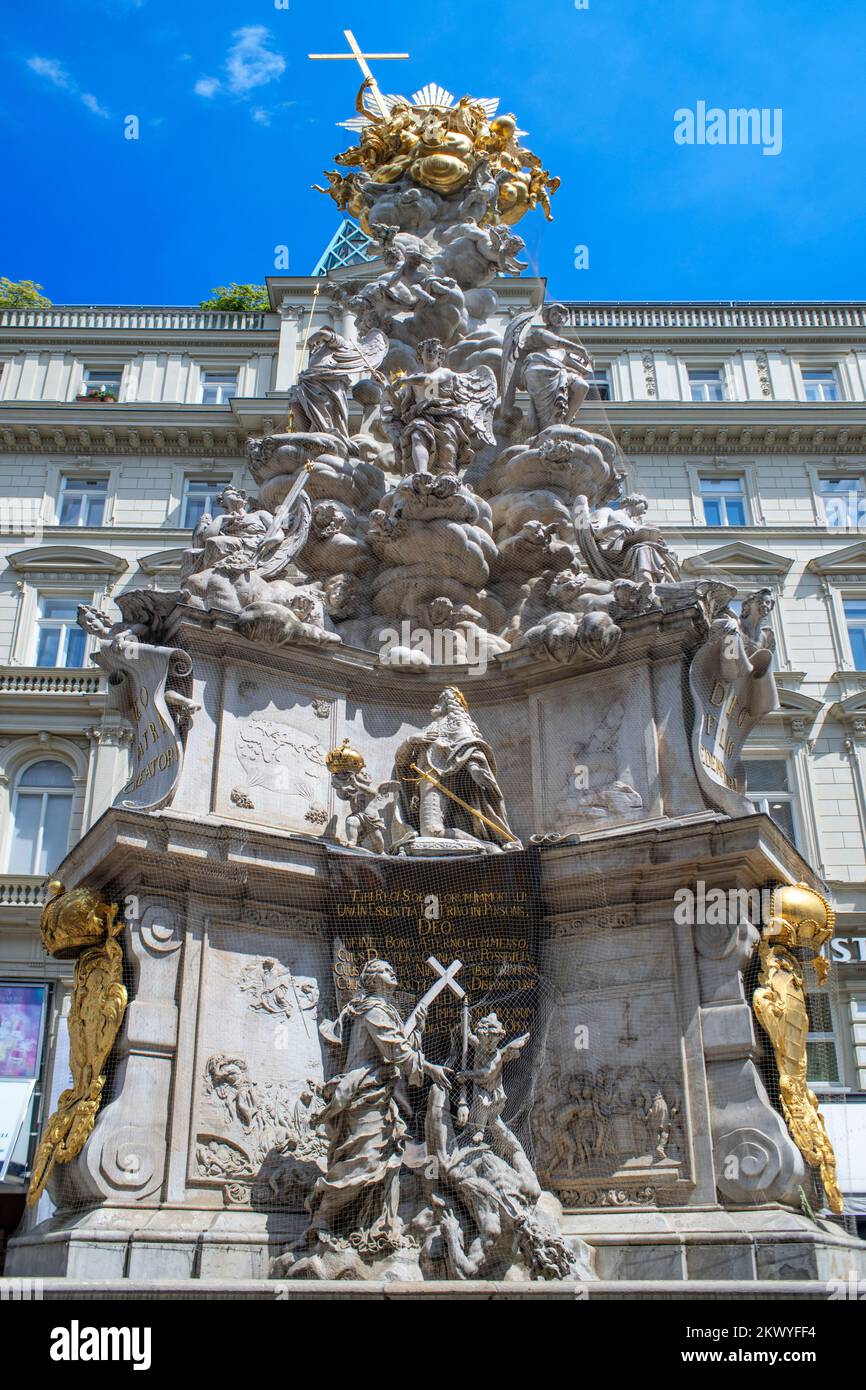 Plague Colmn Rome Detail of the Pestsäule (German for plague column), located on Graben ...