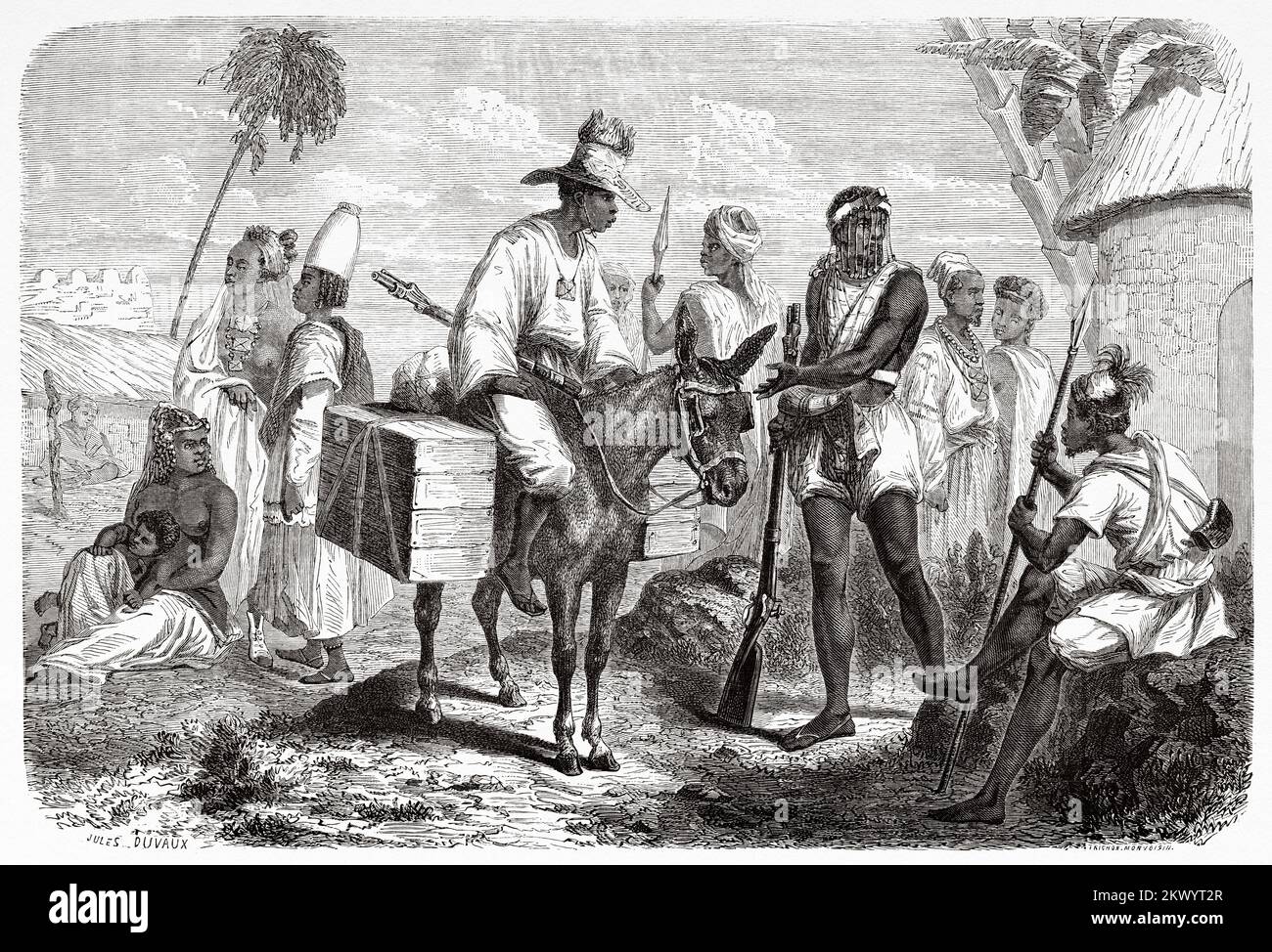 Inhabitants of lower Senegal in 1850. Africa. Travel and expedition to Senegal and bordering countries 1847-1860 Stock Photo