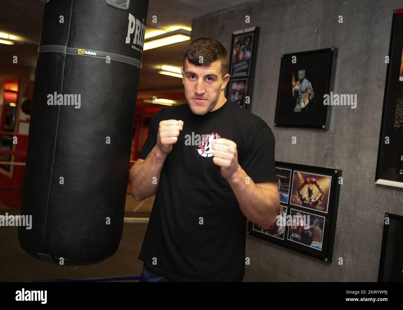 07.04.2017., Split, Croatia - Filip Hrgovic before leaving to the camp of Vladimir Klitschko for joint training with Marin Mindoljevic in Boxing Club Marjan. Photo: Ivo Cagalj/PIXSELL  Stock Photo