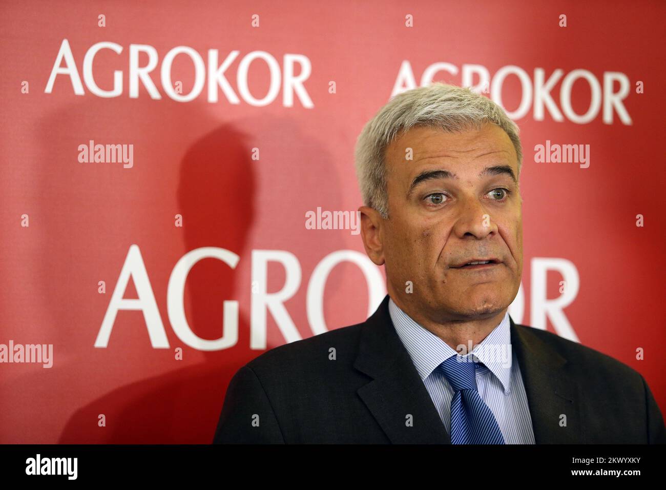11.04.2017., Zagreb, Croatia - Ante Ramljak, as the state's 'extraordinary manager' of the financially challenged private company Agrokor held a press conference. Photo: Robert Anic/PIXSELL  Stock Photo