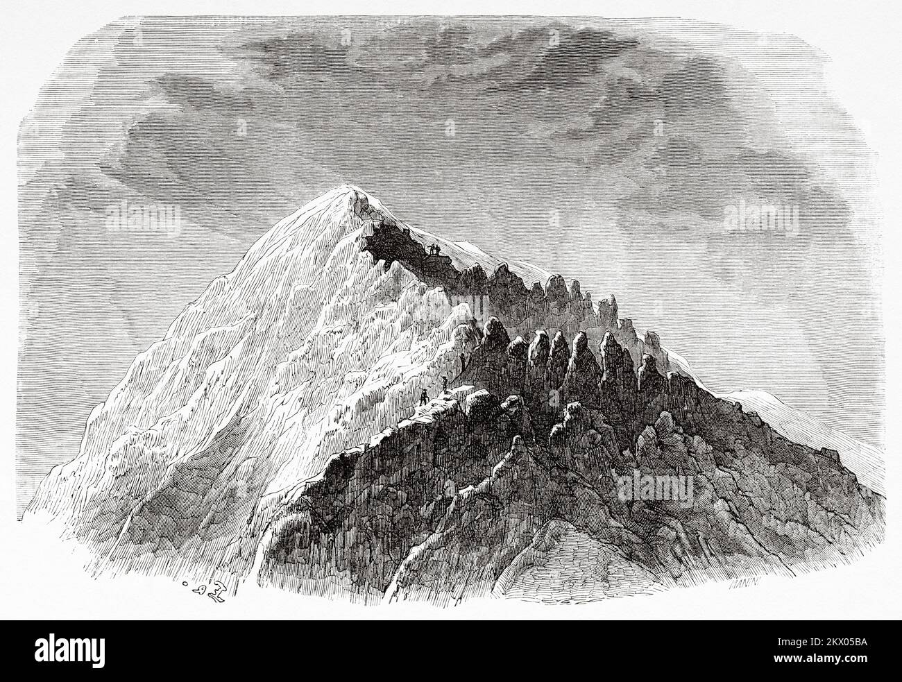 Ascent to the Orizaba volcano, Veracruz state. Mexico by Baron Muller 1858. Le Tour du Monde 1861 Stock Photo