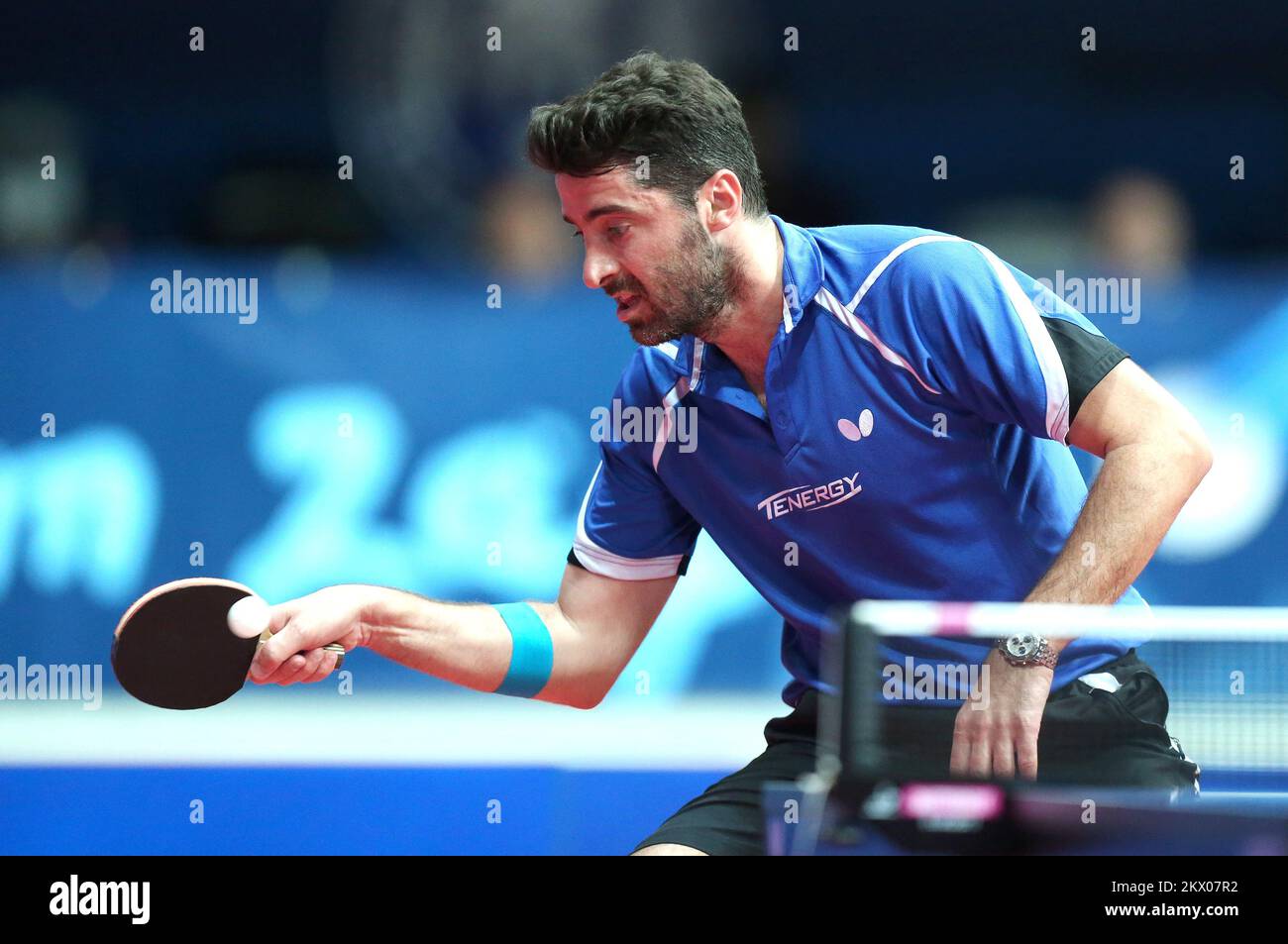 06.05.2017., Zagreb, Croatia - International table tennis tournament Zagreb Open 2017. Man finals, Tristan Flore - Panagiotis Gionis. Photo: Sanjin Strukic/PIXSELL  Stock Photo