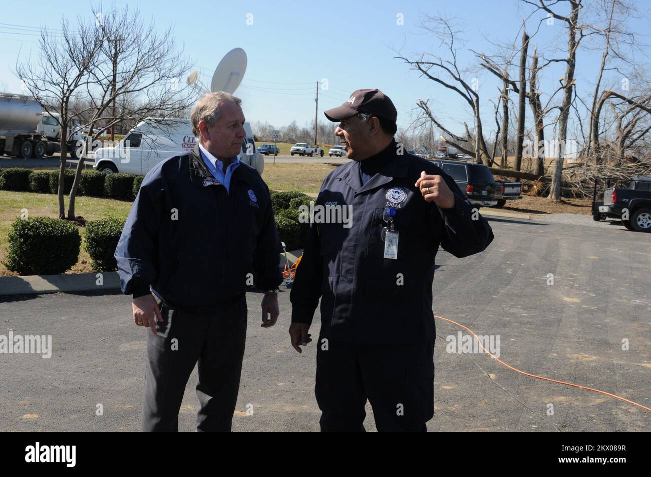 Regional Director Phil May and Emergency Response Officer Willie.. Photographs Relating to Disasters and Emergency Management Programs, Activities, and Officials Stock Photo