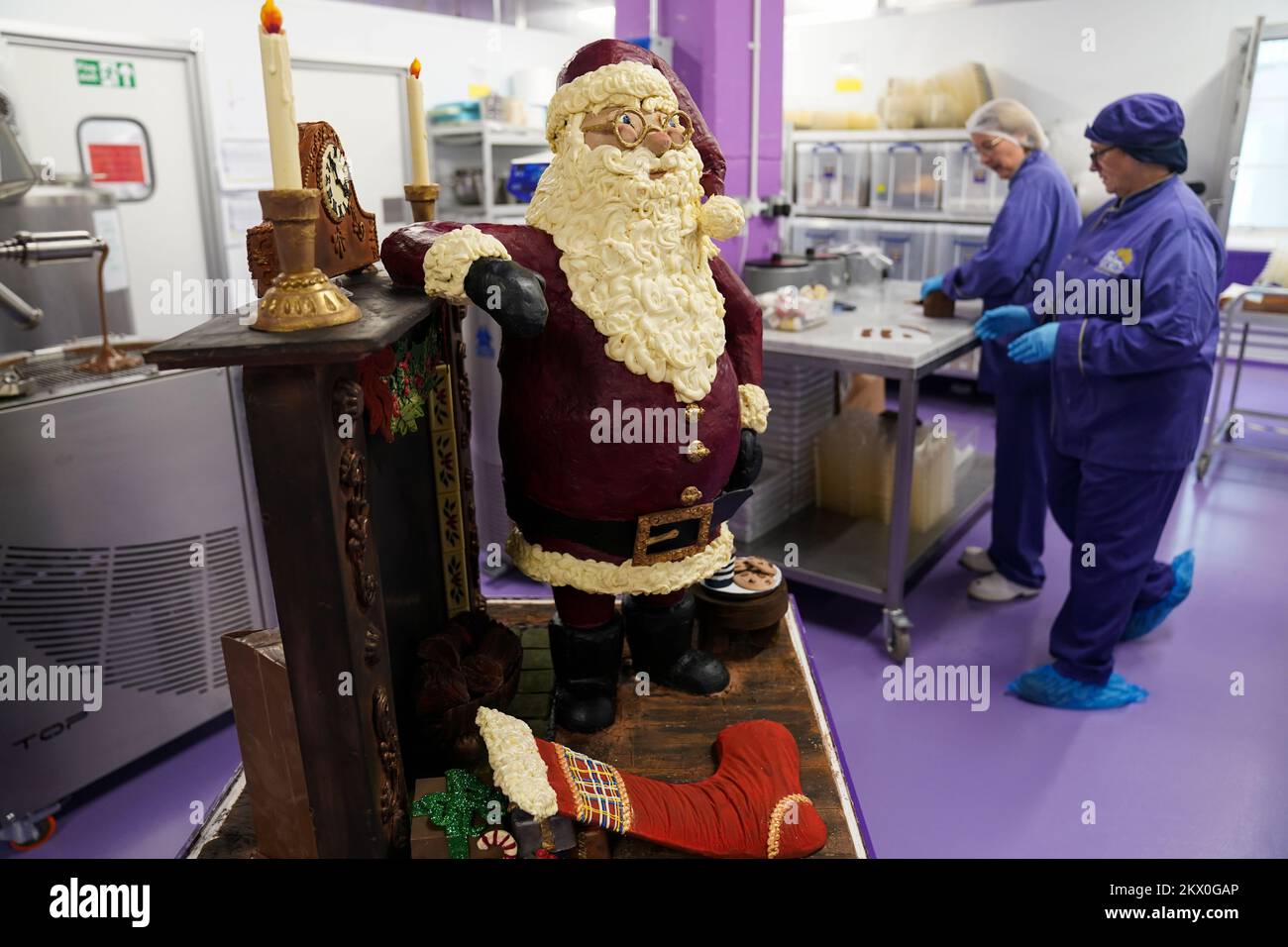 The Santa Claus Christmas creation at Cadbury World in Birmingham. The ...