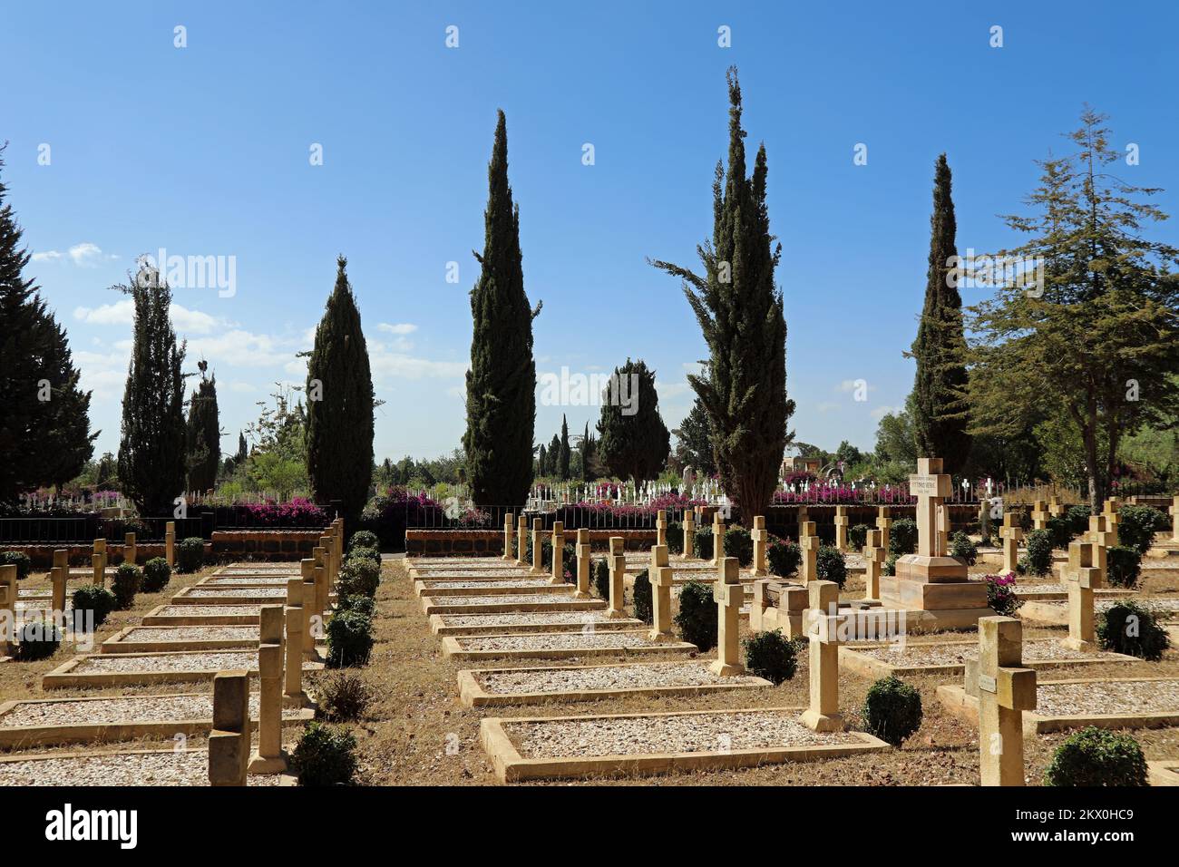 Graves of soldiers killed in World War Two in Eritrea Stock Photo