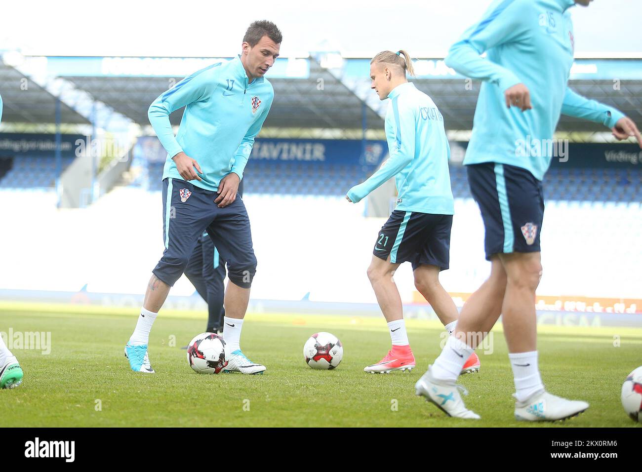10.06.2017., Stadium Laugardalsvollur, Reykjavik, Iceland - Training of the Croatian Football Team on the day before the qualifying match with Iceland for the World Championships in Russia in 2018. Mario Mandzukic. Photo: Goran Stanzl/PIXSELL Stock Photo
