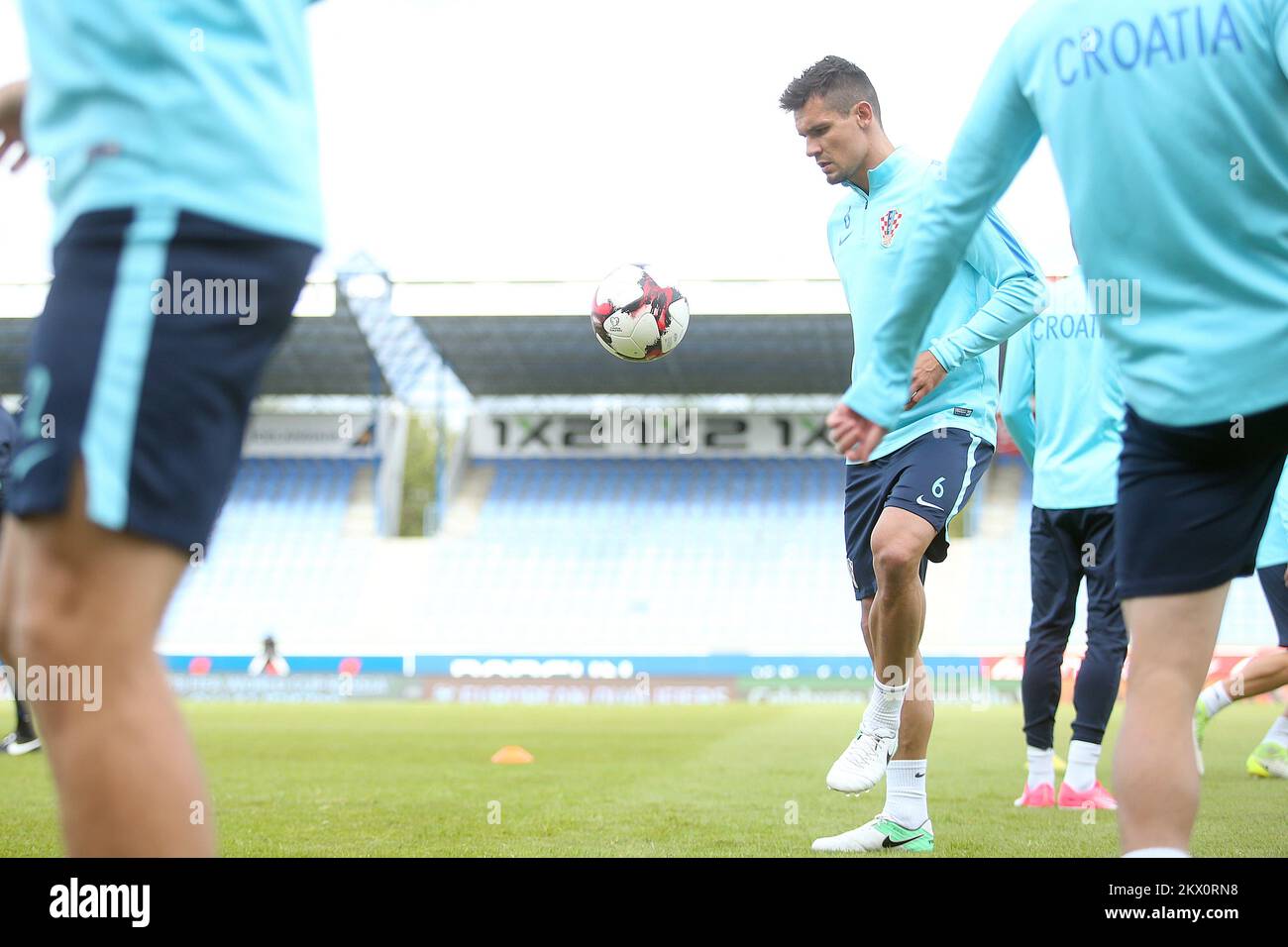 10.06.2017., Stadium Laugardalsvollur, Reykjavik, Iceland - Training of the Croatian Football Team on the day before the qualifying match with Iceland for the World Championships in Russia in 2018. Dejan Lovren. Photo: Goran Stanzl/PIXSELL Stock Photo