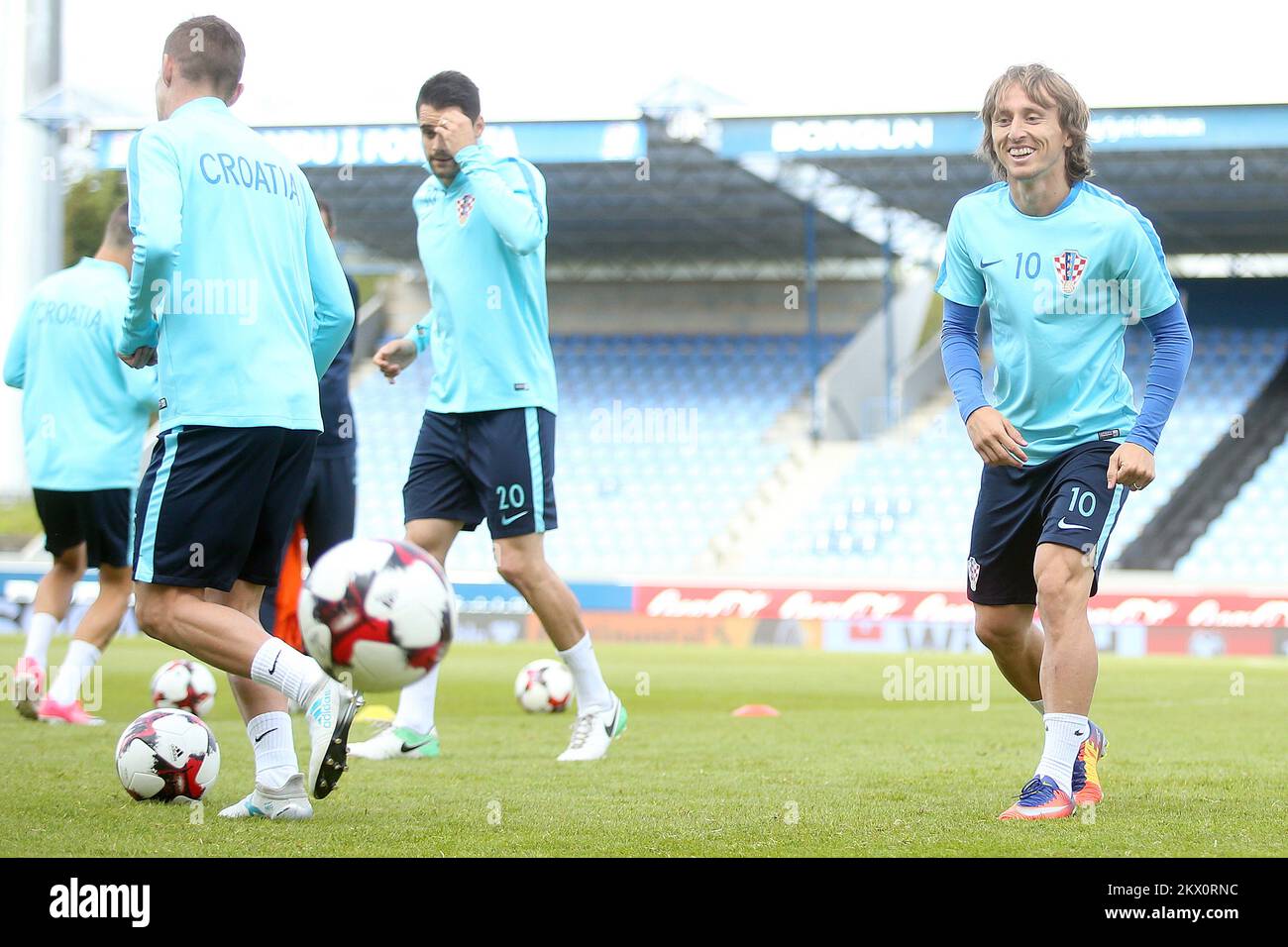 10.06.2017., Stadium Laugardalsvollur, Reykjavik, Iceland - Training of the Croatian Football Team on the day before the qualifying match with Iceland for the World Championships in Russia in 2018. Luka Modric. Photo: Goran Stanzl/PIXSELL Stock Photo