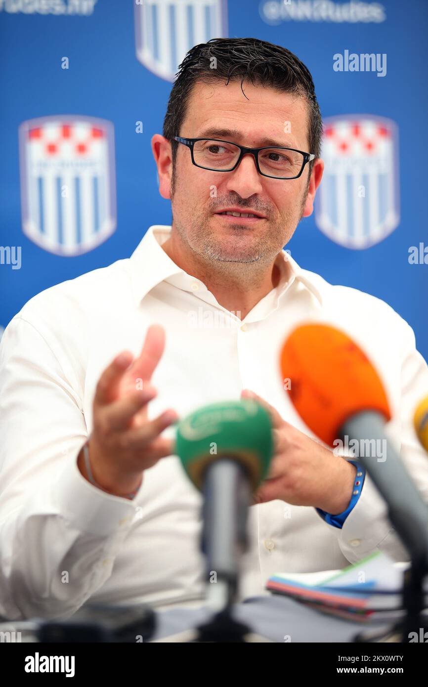 New tem manager of NK Rudes, Inaki Alonso attend news conference. Alonso is presented to the media as new team manager of the NK Rudes. NK Rudes will play in first Croatian football league in season 2017/18. Photo: Jurica Galoic/PIXSELL Stock Photo