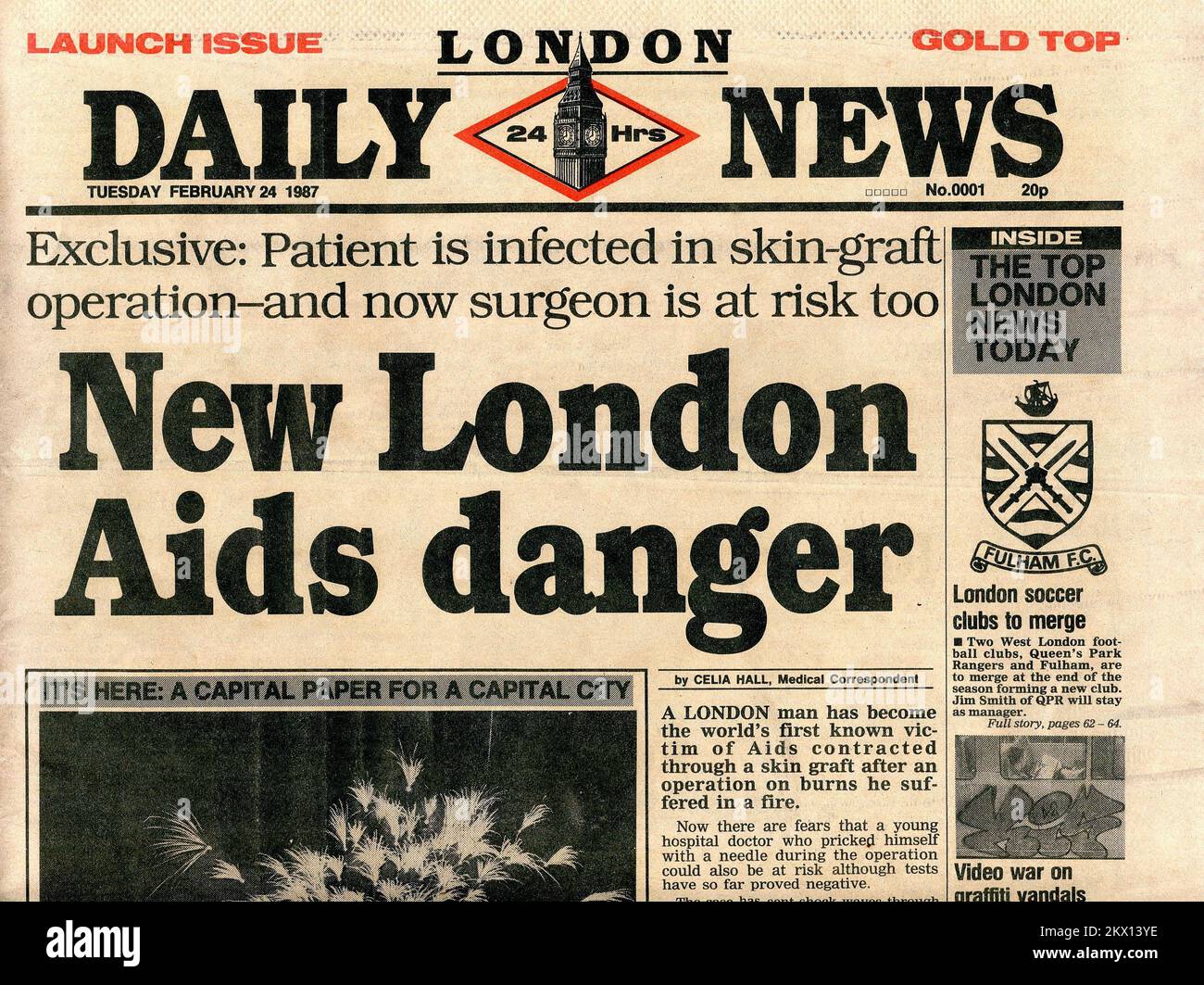 Launch issue of London daily newspaper the London Daily News which was first published on February 24, 1987. The paper ceased publication in July 1987. Stock Photo