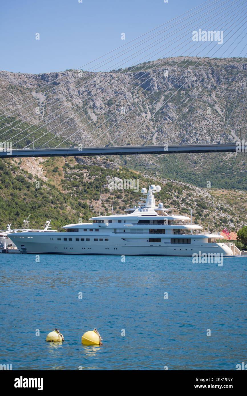 04.07.2017., Dubrovnik, Croatia - The luxurious Kibo Yacht owned by Russian billionaire Alexander Mamut is 81 meters long and worth 125 million dollars. Photo: Grgo Jelavic/PIXSELL  Stock Photo