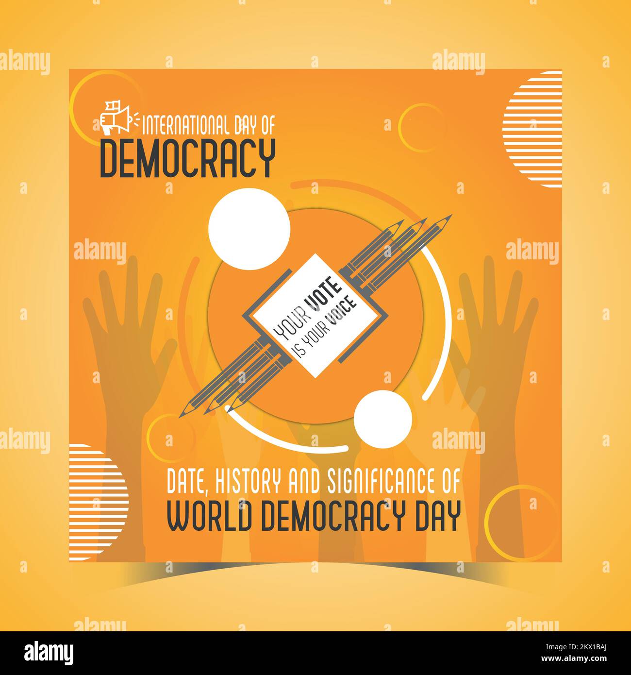 International Democracy Day Creative professional Social media Banner design Stock Vector