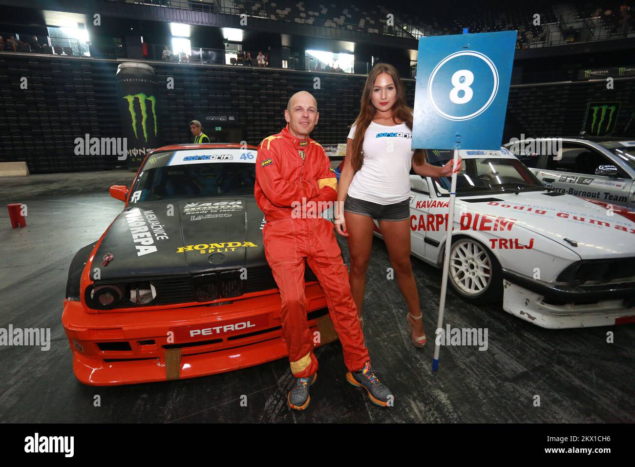 09.07.2017., Split, Croatia - The third race of the Adria Drift Series held in Spaladium Arena in Split that hosted 14 drivers from Austria, Croatia, Hungary, Italy, Serbia and Slovenia. Adria Drift Series RD3 The Arena is the only indoor race in Europe. Mile Vidakovic with his car E30. Photo: Miranda Cikotic/PIXSELL Stock Photo
