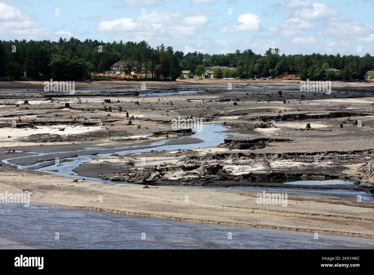 Severe Storms, Tornadoes, and Flooding,  Lake Delton, WI, June 23, 2008   This is a small portion of the 297 acre Lake Delton that drained when a dam broke due to recent flooding. This lake had been a summer tourist attraction and is currently closed as repairs begin. Robert Kaufmann/FEMA.. Photographs Relating to Disasters and Emergency Management Programs, Activities, and Officials Stock Photo