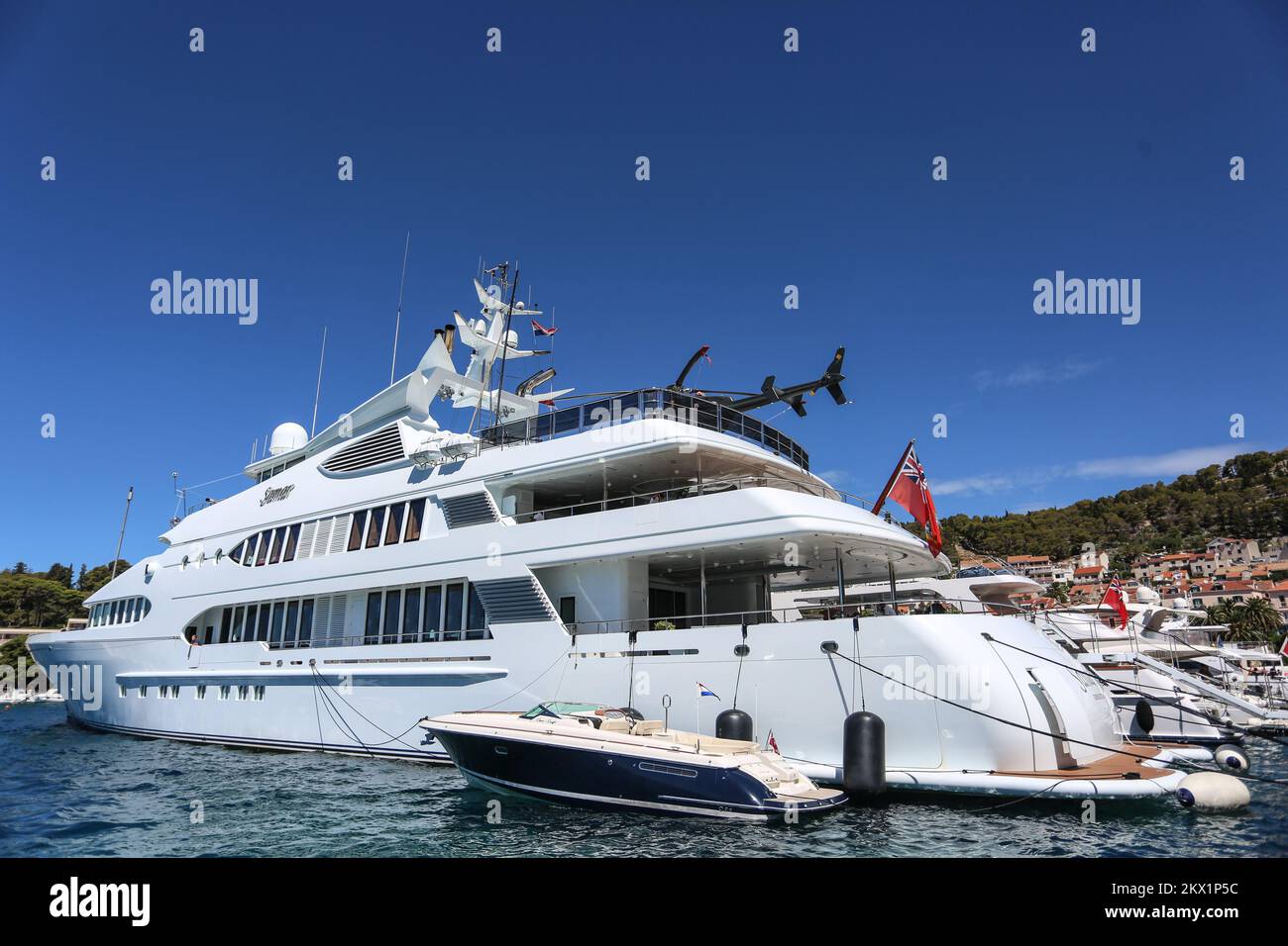Samar 27 27.07.2017., Hvar, Croatia - Super yacht Samar is anchored in the Hvar ...