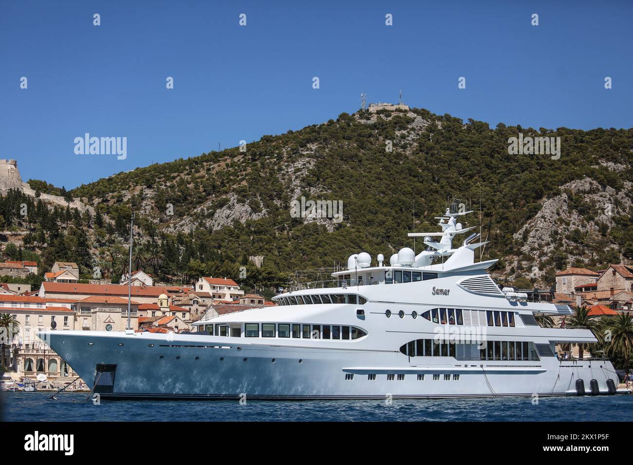 27 07 2017 hvar croatia super yacht samar is anchored in the hvar