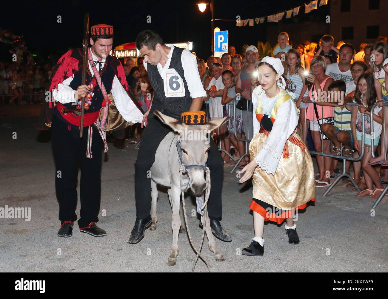 01.08.2017., Tribunj, Croatia The 50th jubilee race of donkeys was